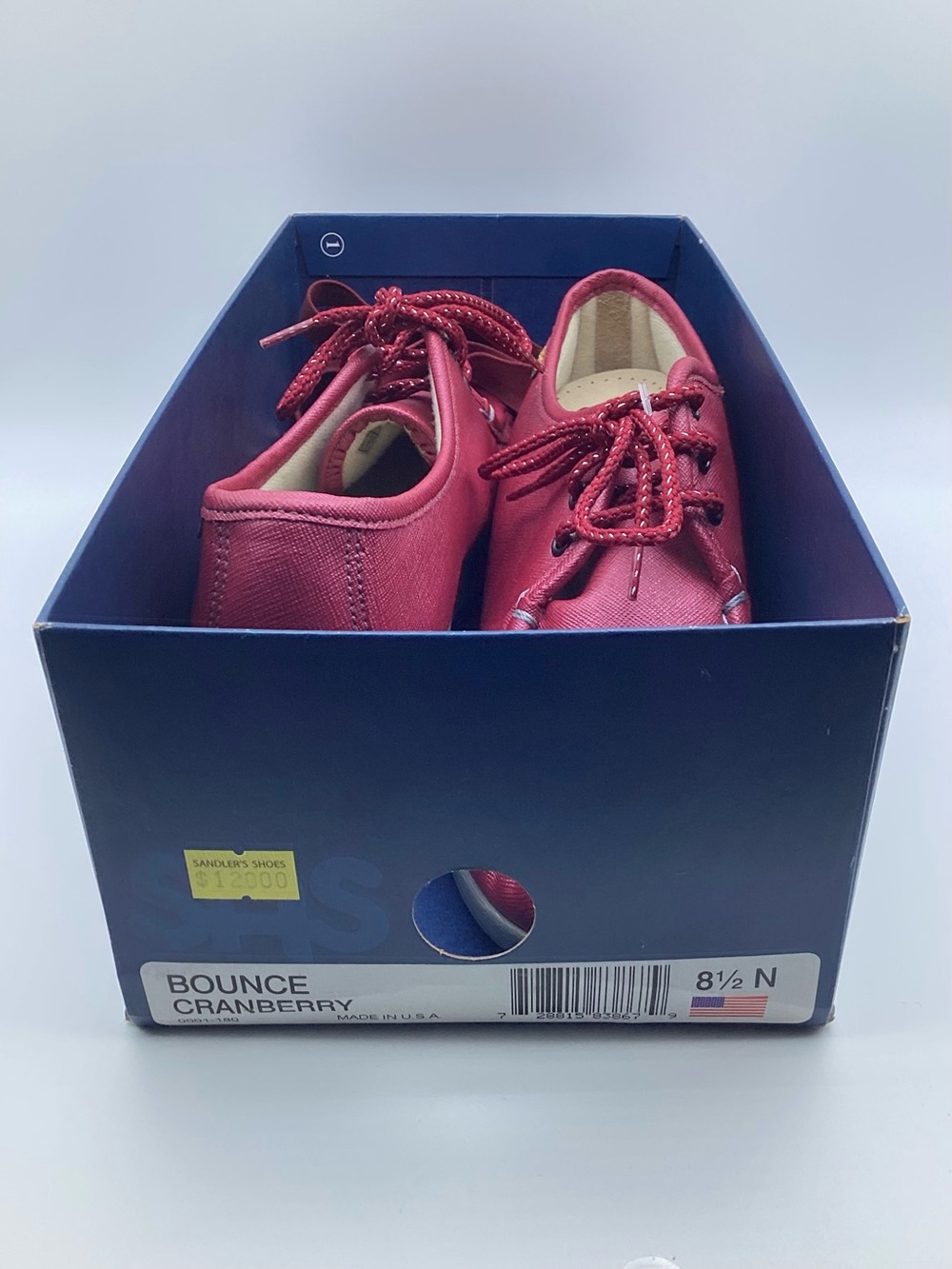 SAS Bounce Lace Up Moccassin Shoes Cranberry Size 8.5 Narrow Width
